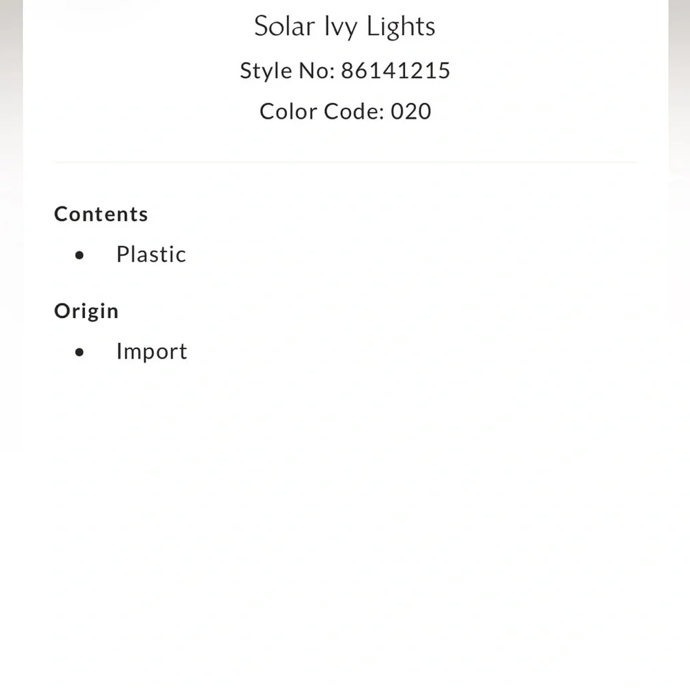 Free People Solar Ivy Branch Lights NIB